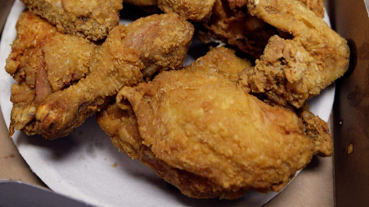 This 2013 file photo shows fried chicken at a restaurant in Charlotte, N.C.