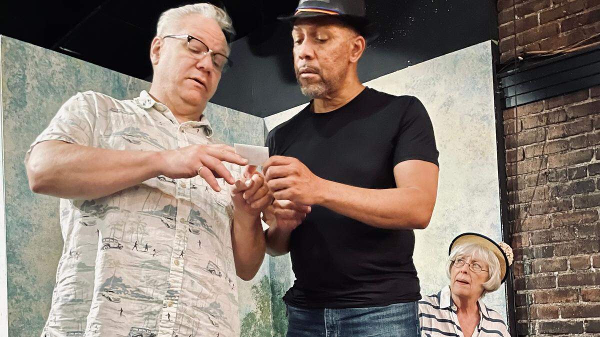 From left, Ed Baker, Huron Breaux and Gina Austin star in Roxy’s Downtown’s production of “Driving Miss Daisy.”