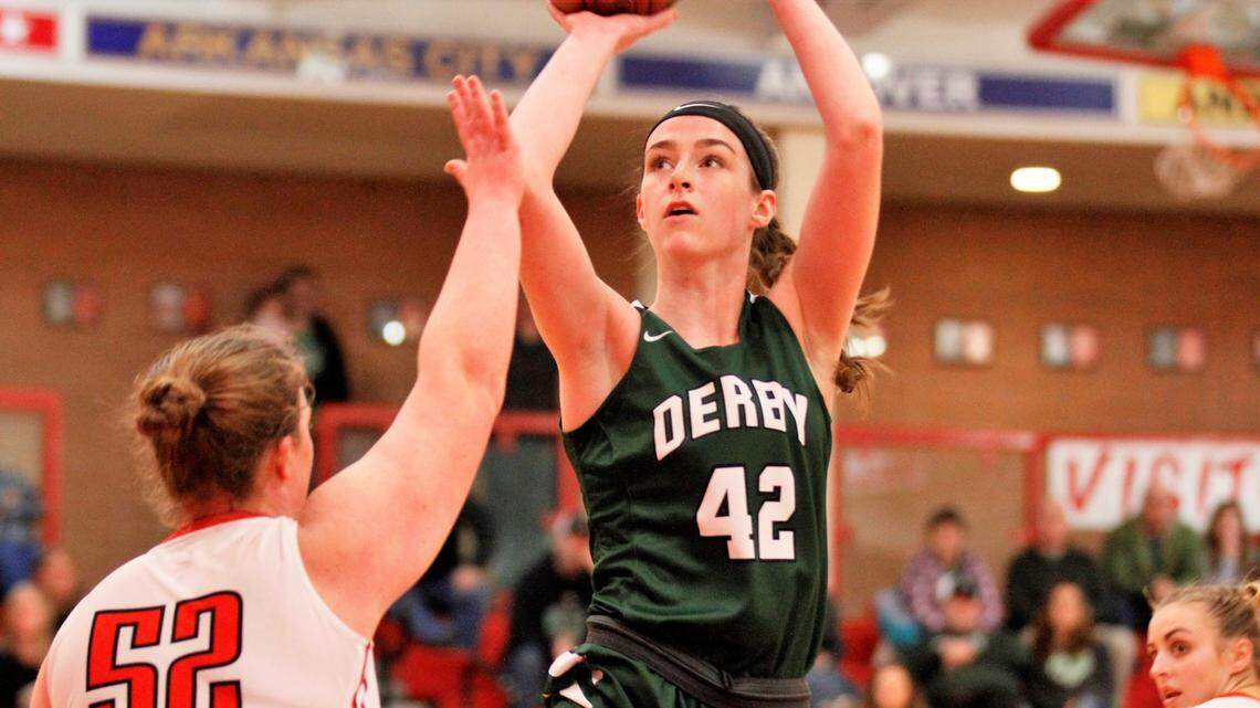 Derby senior center Kennedy Brown finished with 11 points and 9 rebounds in the Panthers’ 57-35 win at McPherson on Friday night. (Dec. 7, 2018)