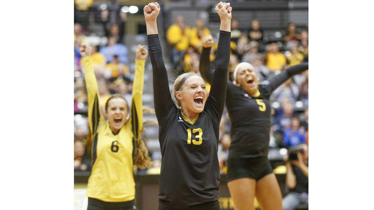 Emily Hiebert is one of a handful of former Shockers to be in attendance Friday when the Wichita State volleyball team celebrates its undefeated 2017 conference championship season at its home opener against Tulane.