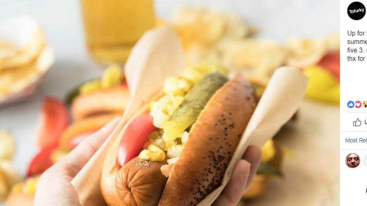 Tofurky hot dog