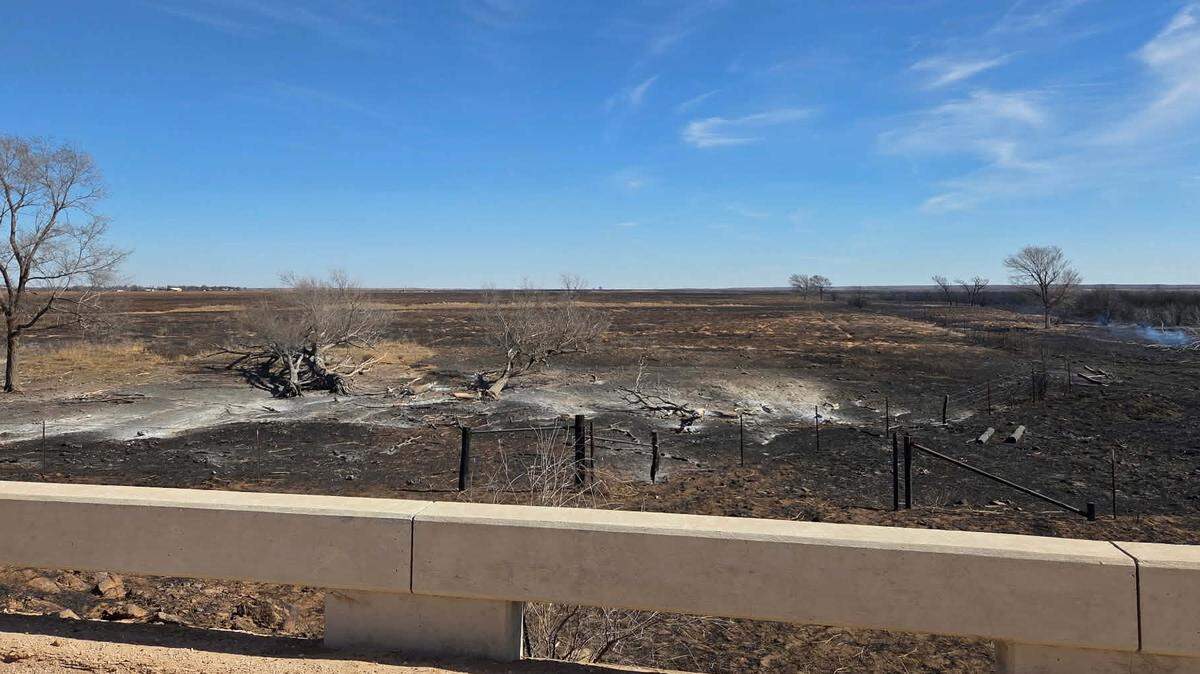 A burned field in Clark County, Kansas.