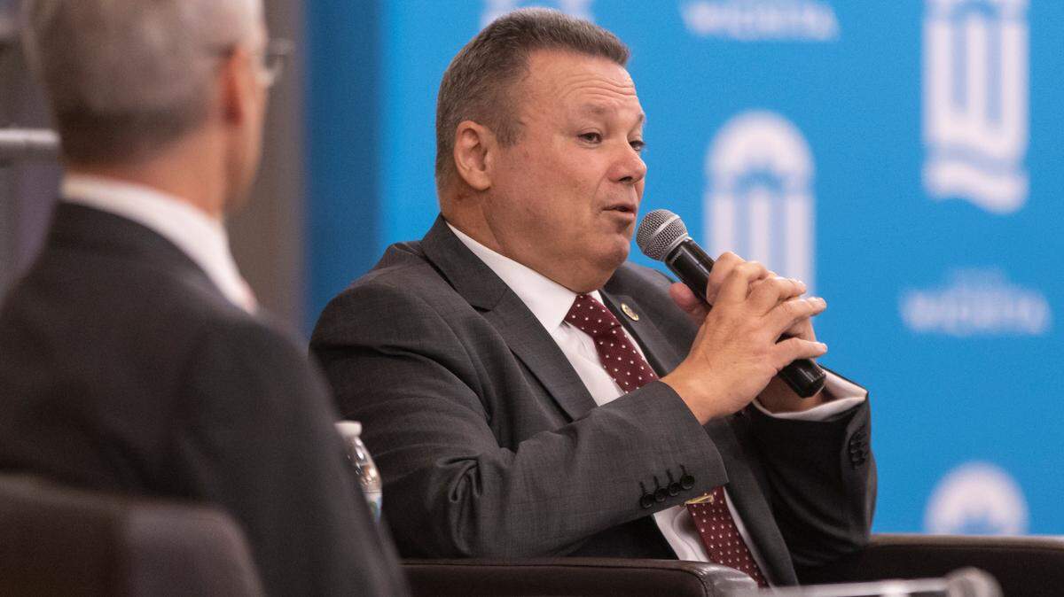 Joseph Sullivan took over as Wichita police chief in late November. He has already started to make changes and is considering others. In this file photo, Sullivan can be seen answering questions in October when he was one of two finalists for the chief position.