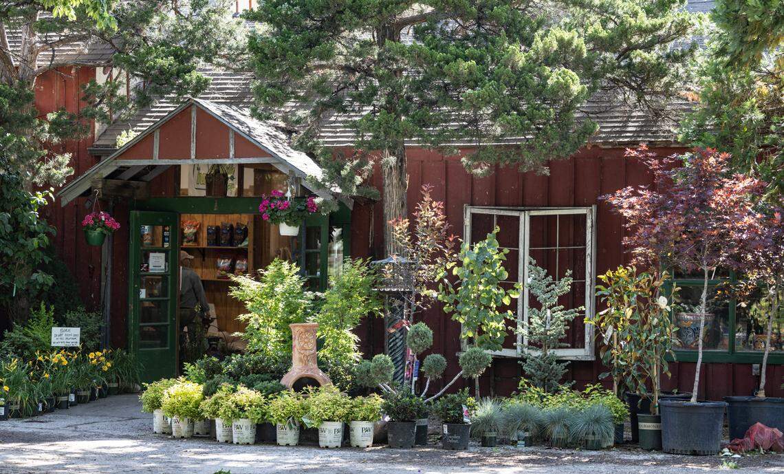 This is the original 1925-era shop at Hillside Nursery as it looks today, with additions and coats of International Harvester Red paint.