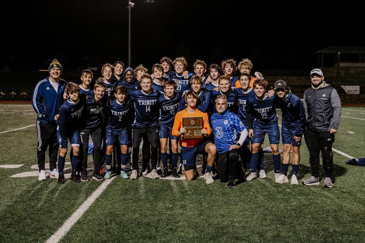 The Wichita Trinity Academy boys soccer team finished runner-up at the Class 4-1A state tournament for the third year in a row, falling 2-1 in overtime to Bishop Miege on Saturday.