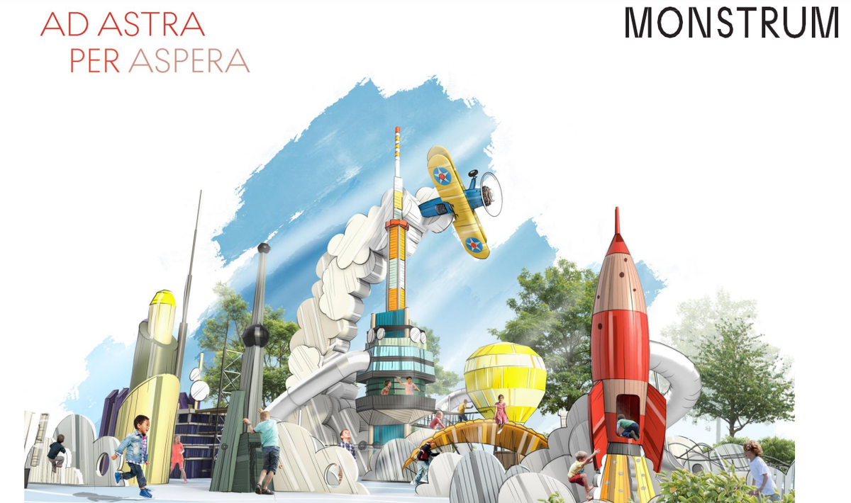Concept design for Exploration Place’s outdoor playscape and education center.