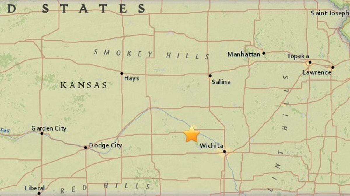 An earthquake struck Reno County near Hutchinson Saturday night, the U.S. Geological Survey reported.
