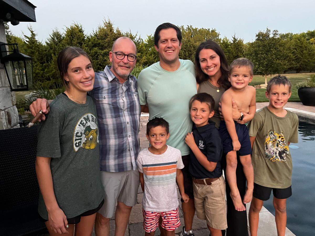 Physician Randy Mijares, second from left, and the Rolph family celebrated when they learned Jon Rolph’s cancer had not metastasized.