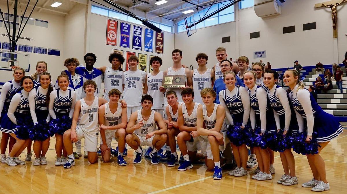The Kapaun Mt. Carmel boys basketball team advanced to the Class 5A Kansas high school state tournament next week with a sub-state title victory on Saturday.