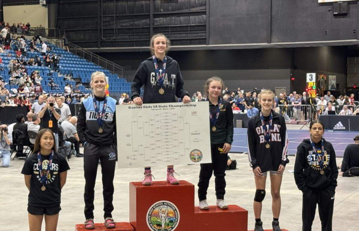 Maize South freshman Krislynn Martinez completed an undefeated season by winning the 100-pound title at the Class 5A state tournament on Saturday.