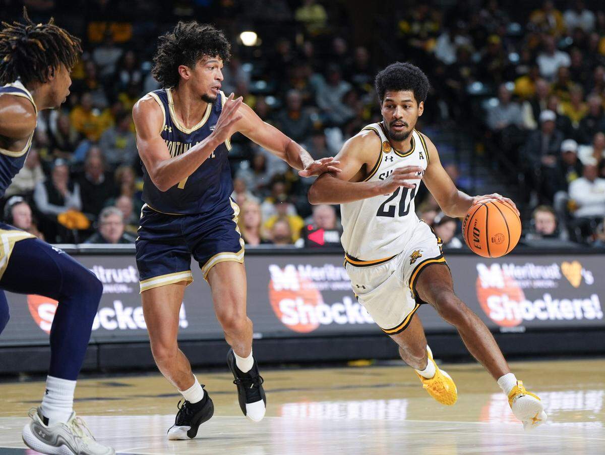 Wichita State senior guard Harlond Beverly attacks off the dribble against Montana State, a way in which the Shockers found great success going toward the basket.