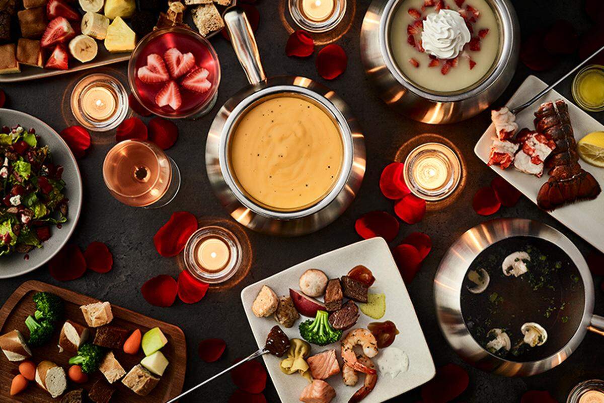 The Melting Pot offers a “dining experience” that includes cheese fondue and chocolate fondue.