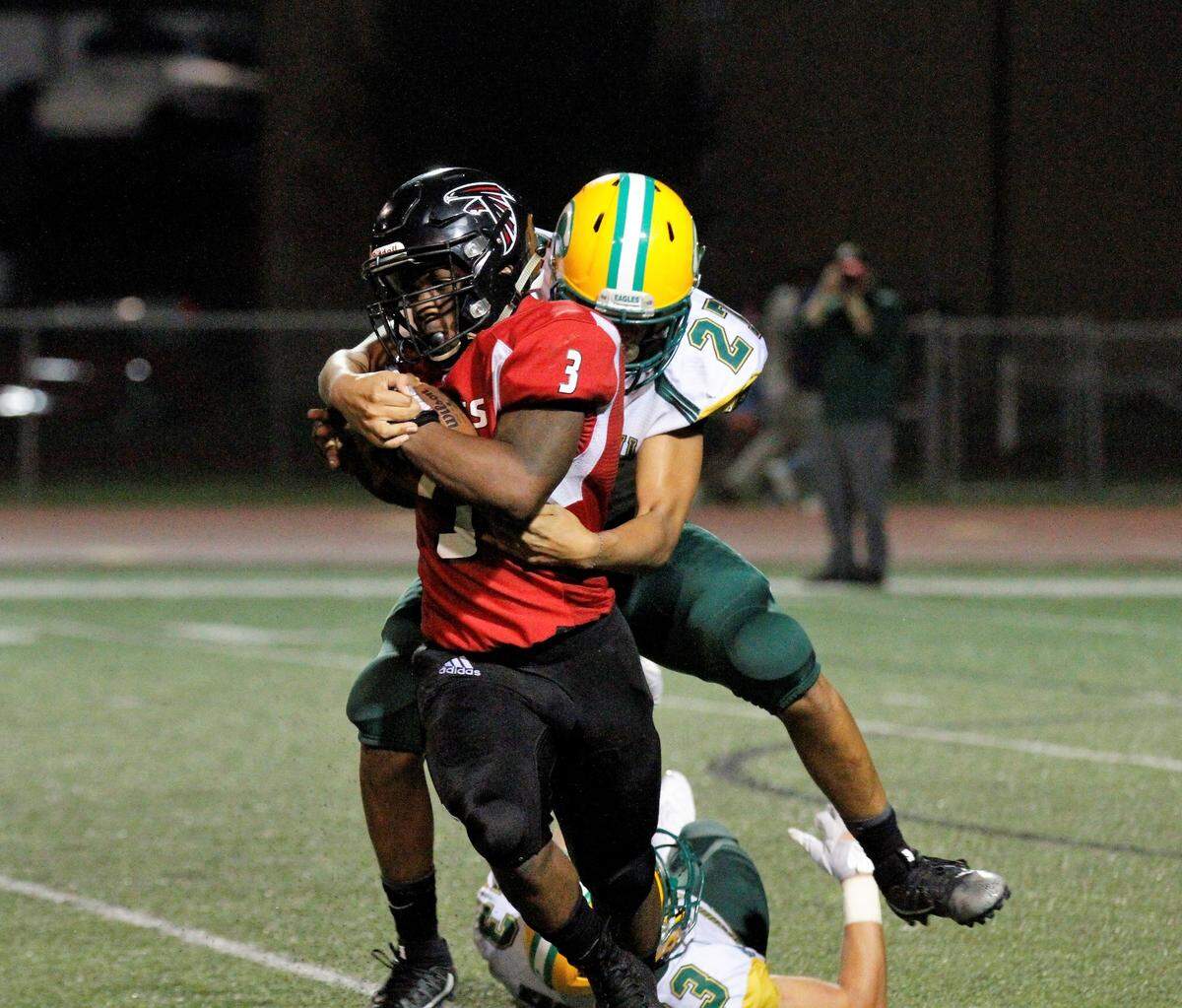 Wichita Heights senior quarterback K’Vonte Baker - Kansas’ leading rusher - was injured against Wichita South on Friday. He did not return after halftime in the Falcons’ 32-25 overtime win.