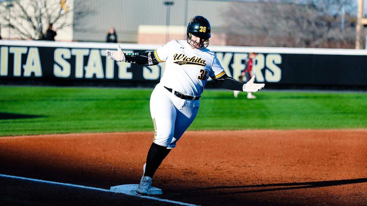 Fifth-year senior Lauren Mills, a Topeka native, delivered the game-winning RBI hit to help the Wichita State softball team clinch the conference championship outright on Sunday.