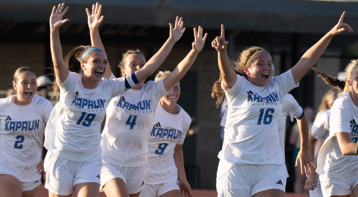 Kapaun celebrates after beating Bishop Carroll 5-3 in the girls soccer quarterfinal.