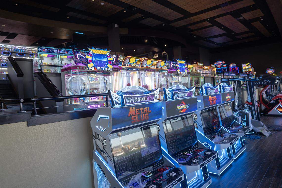 These are some of the high-end arcade games at the new Gilley’s in part of the former Wichita Greyhound grandstand space.