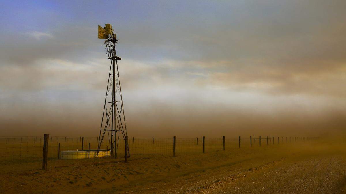 Winds whip up clouds of dust as top soil is stripped from the land burned by prairie fires near Deerhead, Kansas, in April 2016. Drought currently covers nearly three-fourths of Kansas. And roughly one-third of the state is in extreme or exceptional drought — the highest levels on the U.S. Drought Monitor scale.