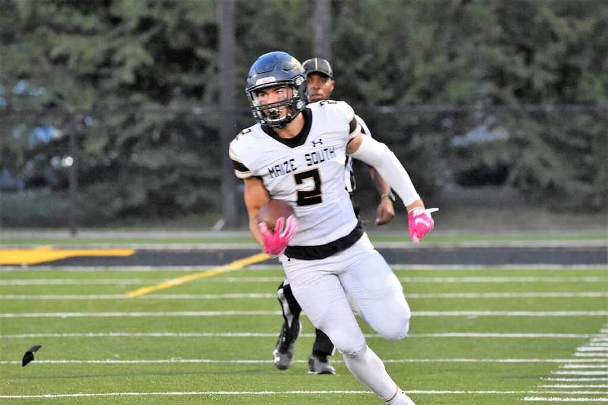Maize South senior wide receiver Jake Johnson has 728 receiving yards and 12 touchdowns through six games, among the area leaders in receiving.