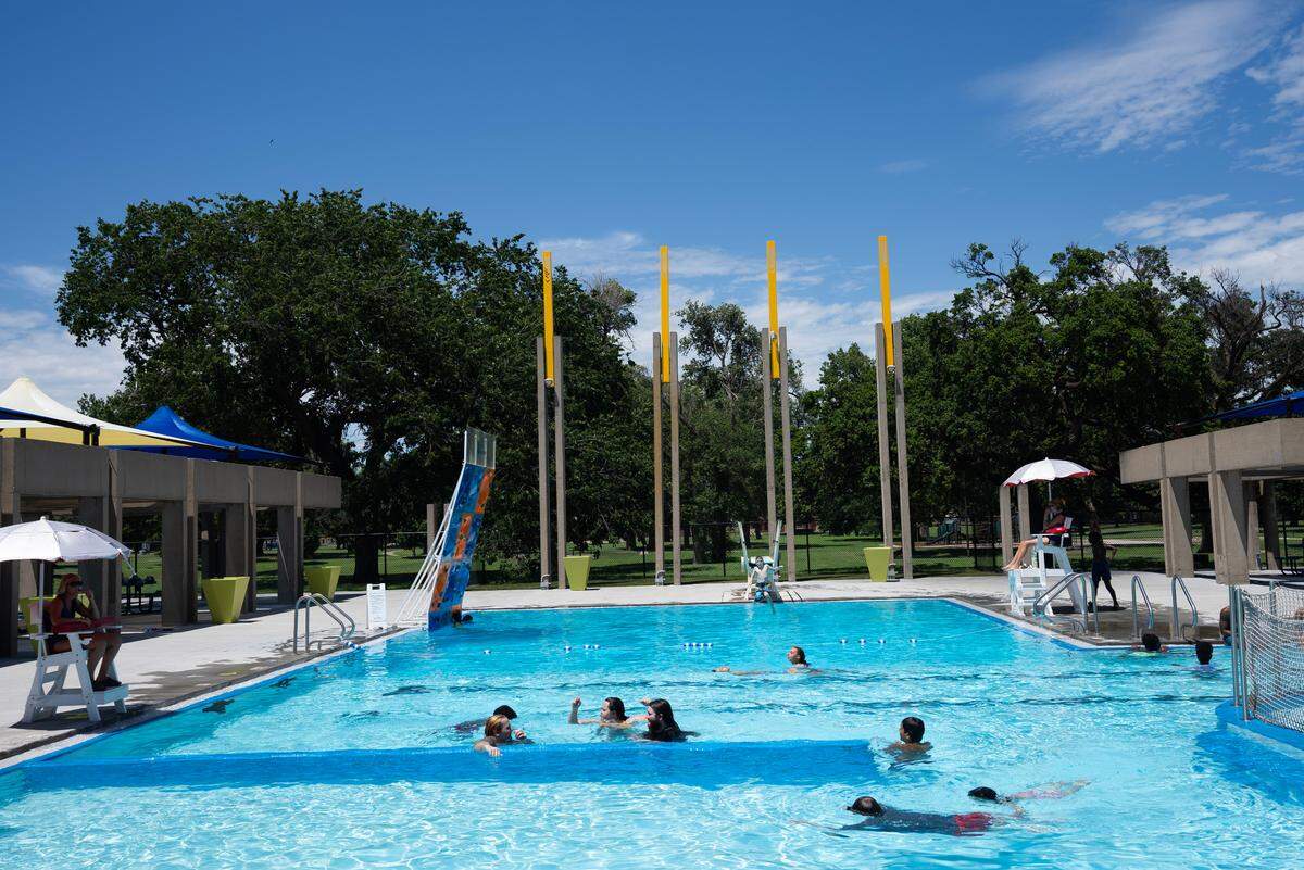 Charles McAfee Pool inside McAdams Park at 1240 E 14th St N.