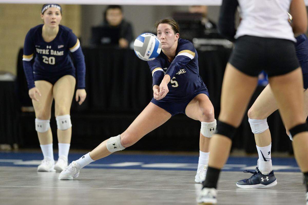 Sydney Kuhn, a 2014 Kapaun graduate, went on to become a four-year starter for the Notre Dame volleyball team as an outside hitter. She finished one of 16 players to reach the 1,000 dig milestone.