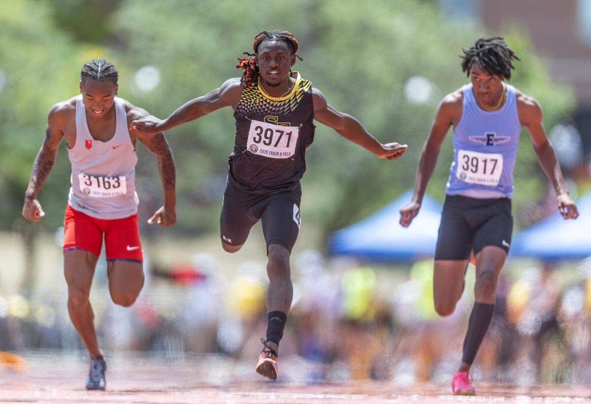 Southeast’s Dejuan Colbet was the winner of the 6A 100 meter dash on Saturday at Cessna Stadium.