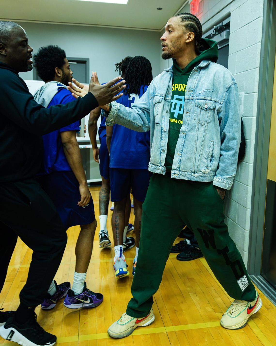 Former Kansas State basketball player Michael Beasley returned to Manhattan this weekend.