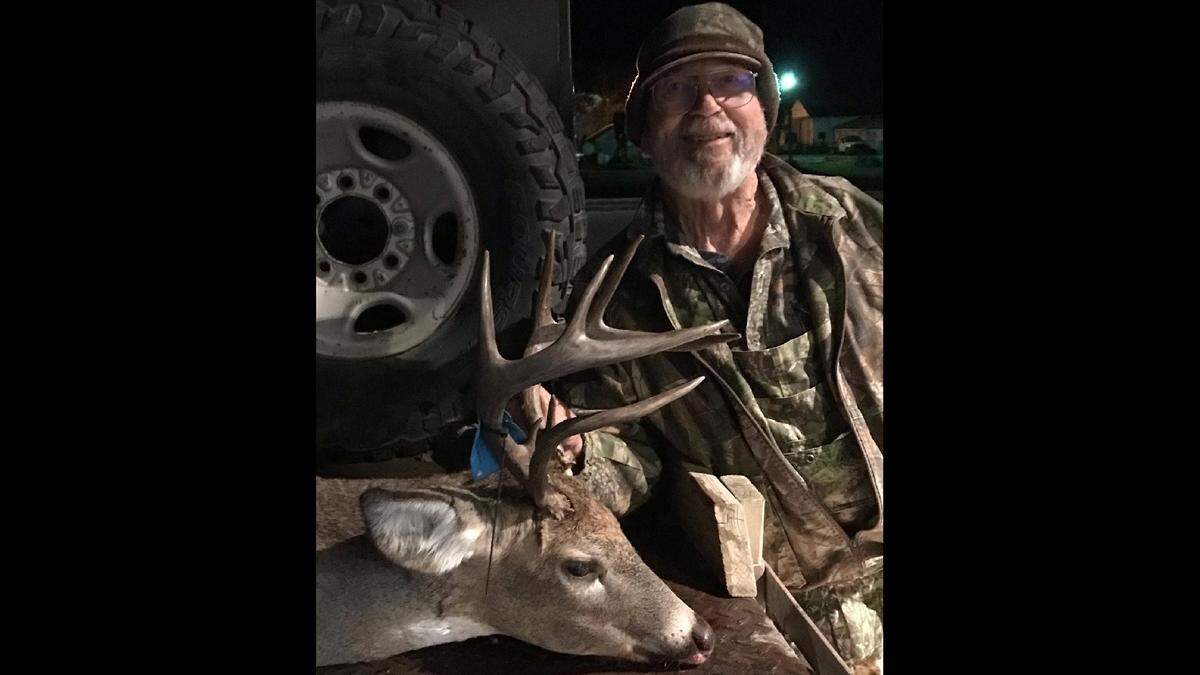 Len Sanders poses with a unique 9-pointer he shot this November.