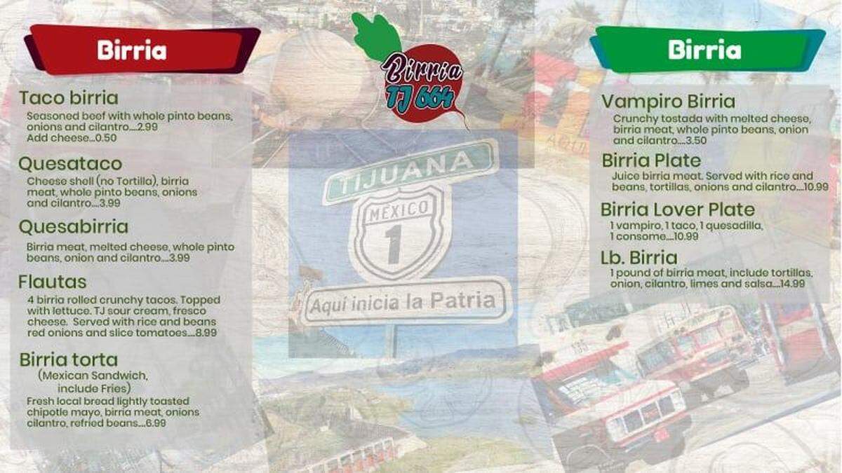 Birria tj 664 menu, page 2
