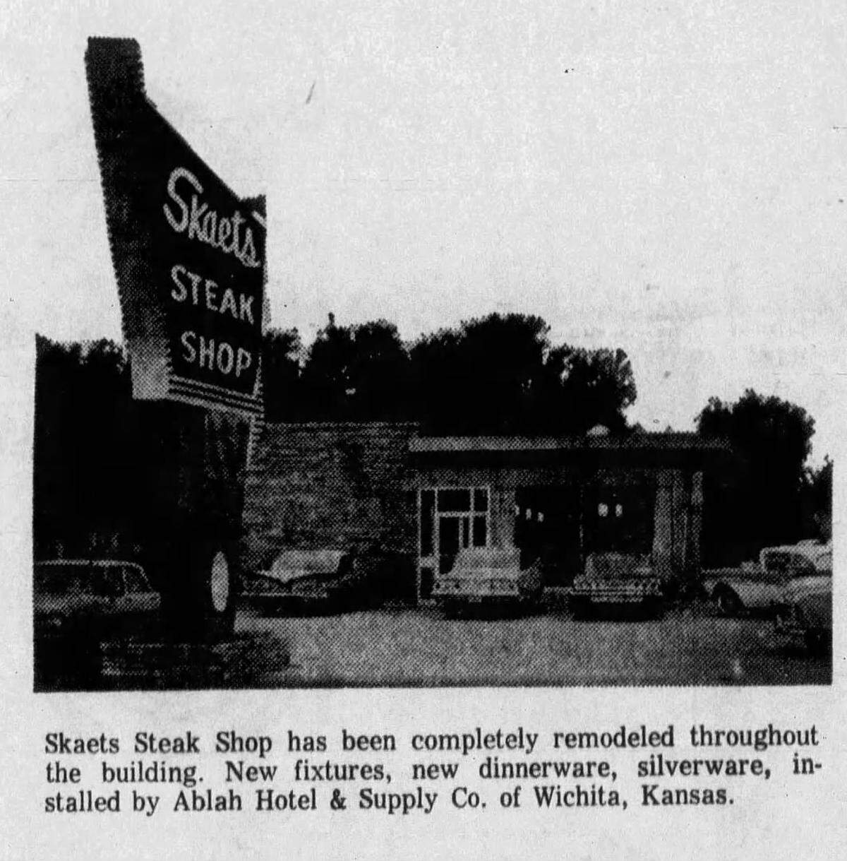 The building that now houses Ming’s was home to Skaet’s Steak Shop in 1963. Ming’s future sign is visible in this photo from that year.