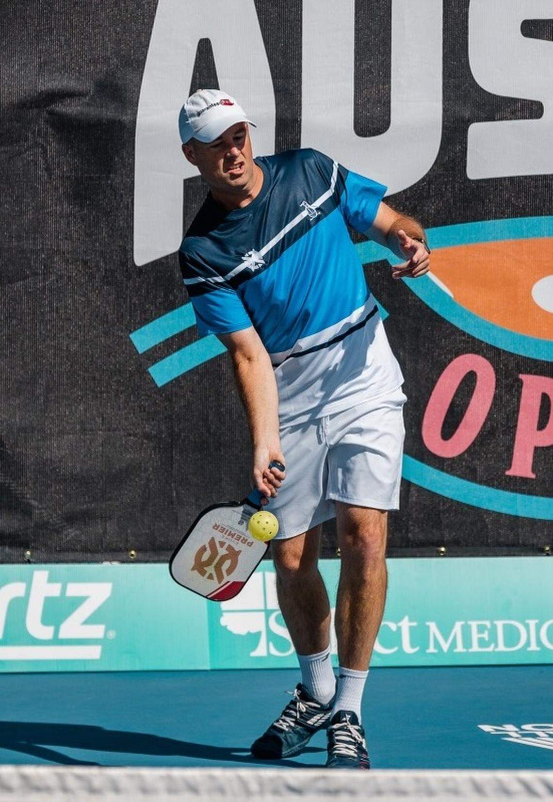 Matt Wright finished 2021 as the country’s top-ranked mixed doubles pickleball player and as the second-ranked men’s doubles player. He plans in tournaments on weekends only as he has a full-time job as an in-house lawyer at Koch Industries.