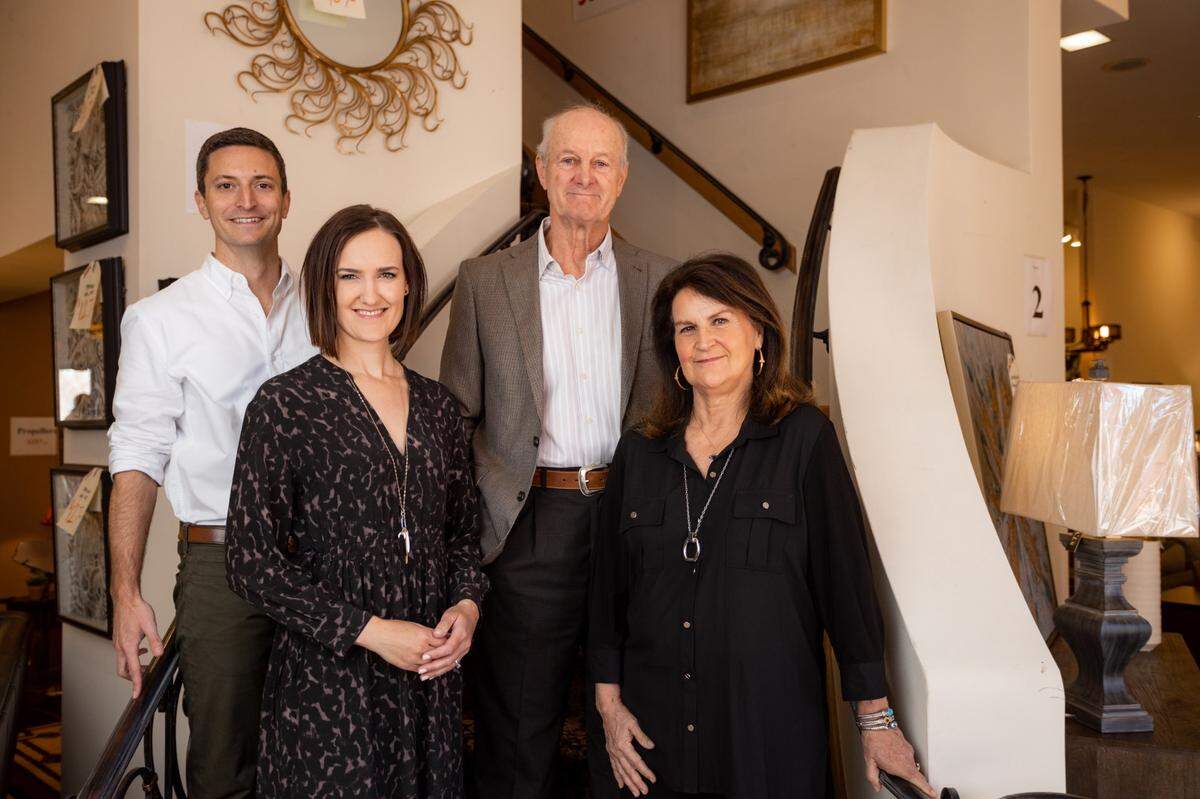 Lochwood Design owners Taylor and Sara Lewis, left, have purchased Traditions Home from Art Davis and his wife, Robin Van Huss. The Lewises will get the keys to the College Hill store in May and have a soft opening in late June.