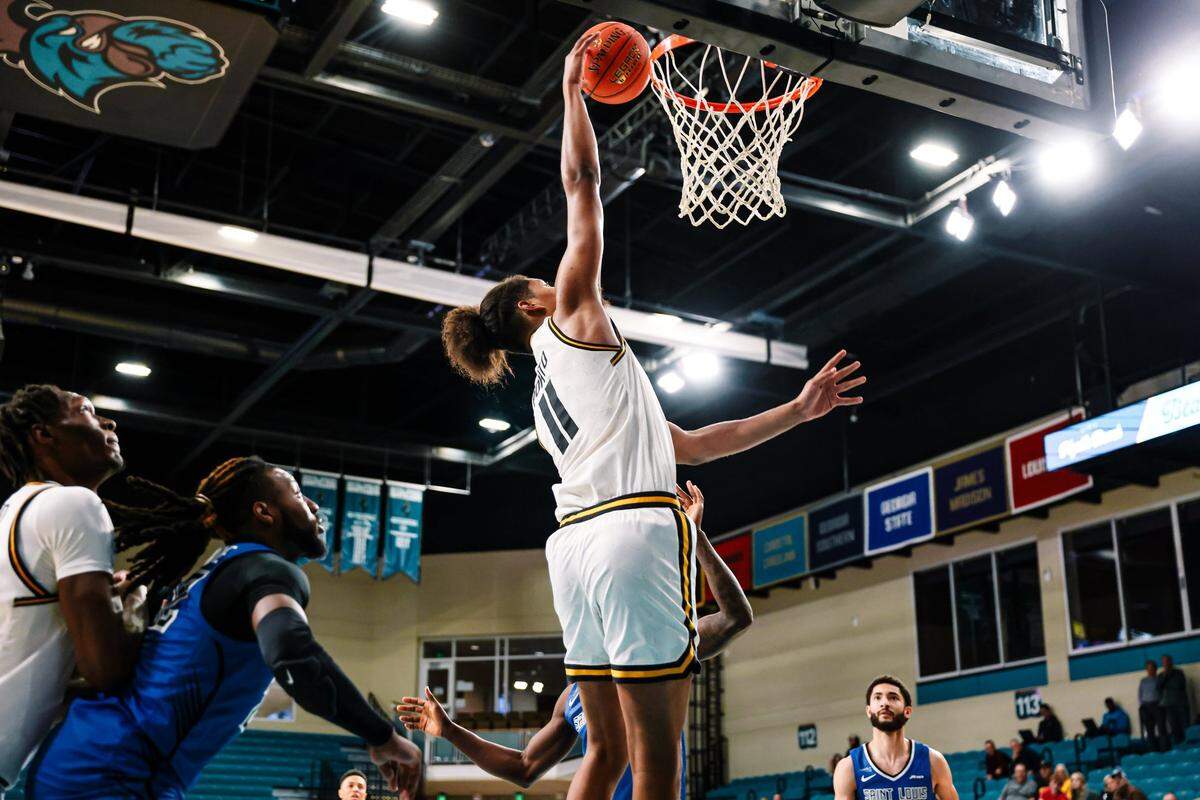 Kenny Pohto scores a basket to help lead Wichita State to a win over Saint Louis in the third-place game at the Myrtle Beach Invitational.