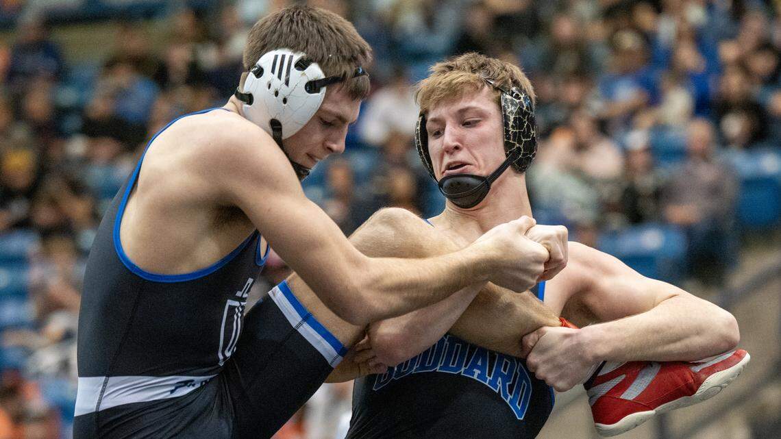 He could barely stand. The Goddard wrestler still became two-time state champion