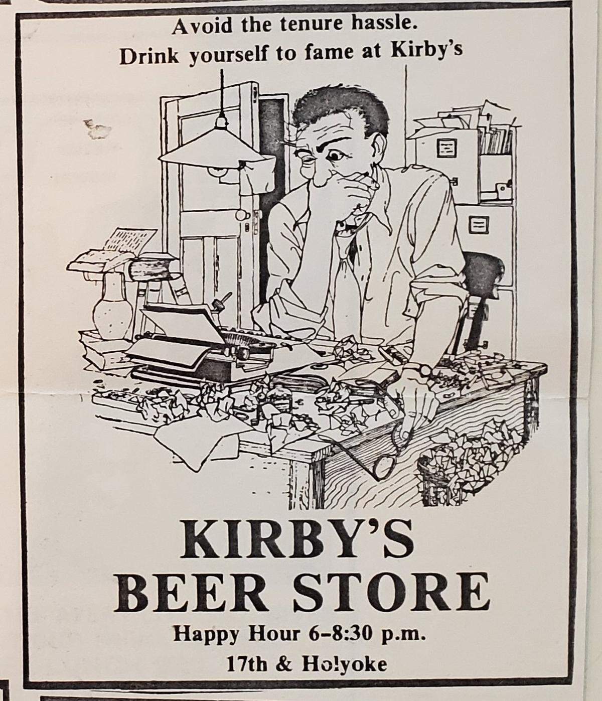 An ad that original Kirby’s owner Jim Kirby ran in Wichita State University’s student newspaper The Sunflower during the 1970s