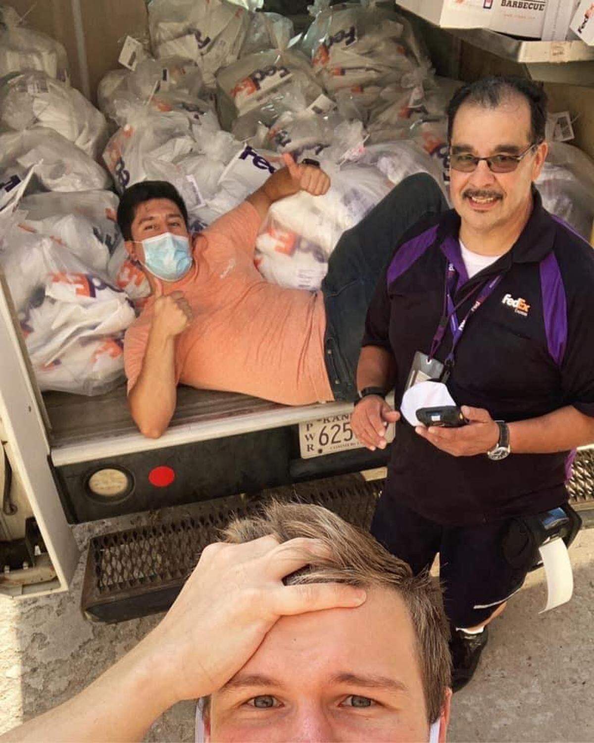 Pinole Blue owners Eddie Sandoval, in the truck, and Kyle Offutt, foreground, found popularity on TikTok, which lead to new customers from around the country.
