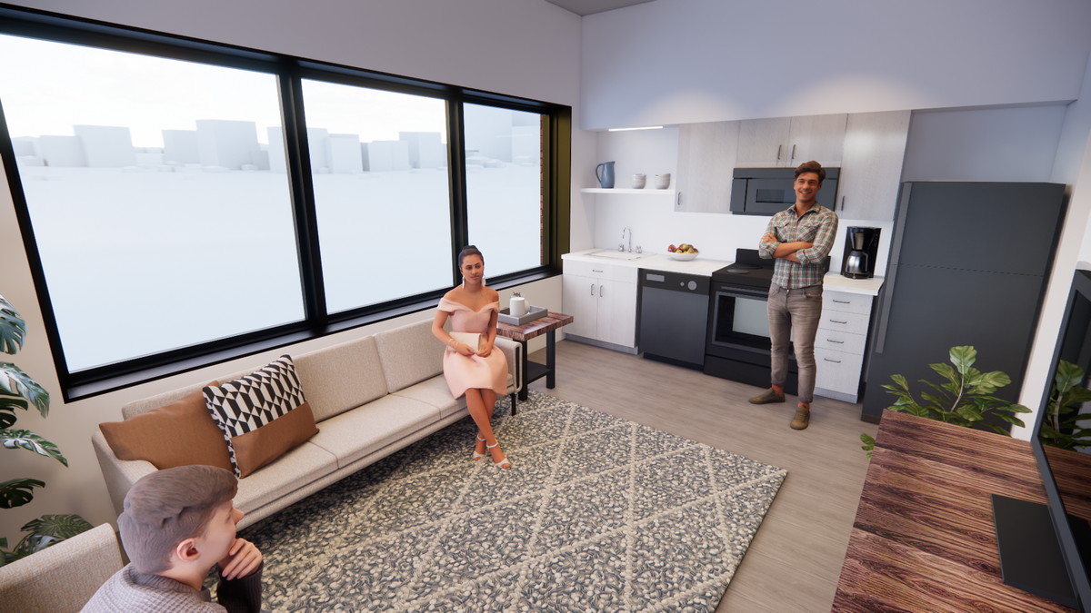 “What I really love about this building is its got high ceilings, and it’s got massive windows,” said Bruce Rowley of the new Arnold apartments coming to English and Broadway.