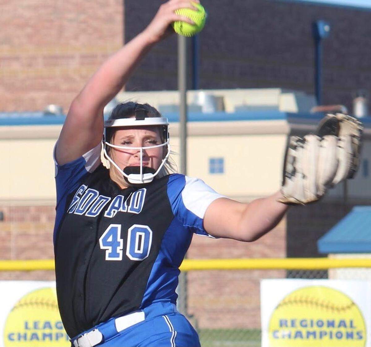 Goddard senior pitcher Kendal LeGrand.