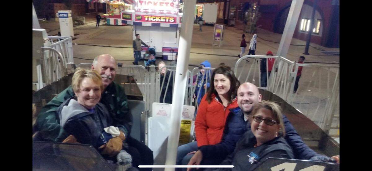 Laney Heiberg, front right, and her husband, Shaun, not pictured, have formed Ottaway Legacy Shows. Her parents, Chris and Vicki Flattery, left, used to be owners in Ottaway Amusement Co., which is now closing. Also pictured are Heiberg’s brother and sister, Tim Flattery and Carly van Gooswilligen.