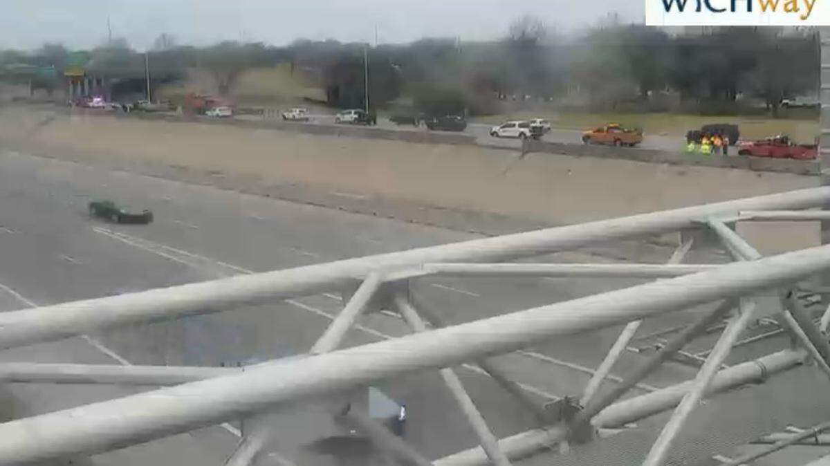 One person died in an accident Friday morning on I-135 near Lincoln in Wichita, an official said. Traffic remained slowed in the area as of around 9:50 a.m. when this screenshot of a Kansas Department of Transportation camera was taken.