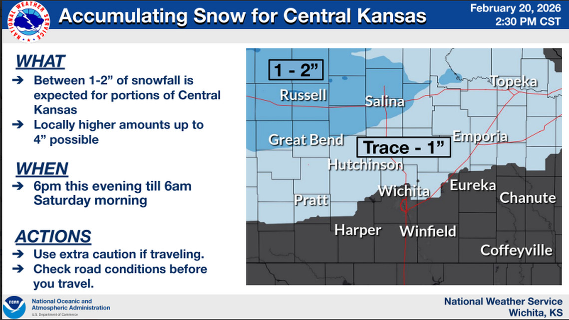 A look at the winter weather forecast in the Wichita area.