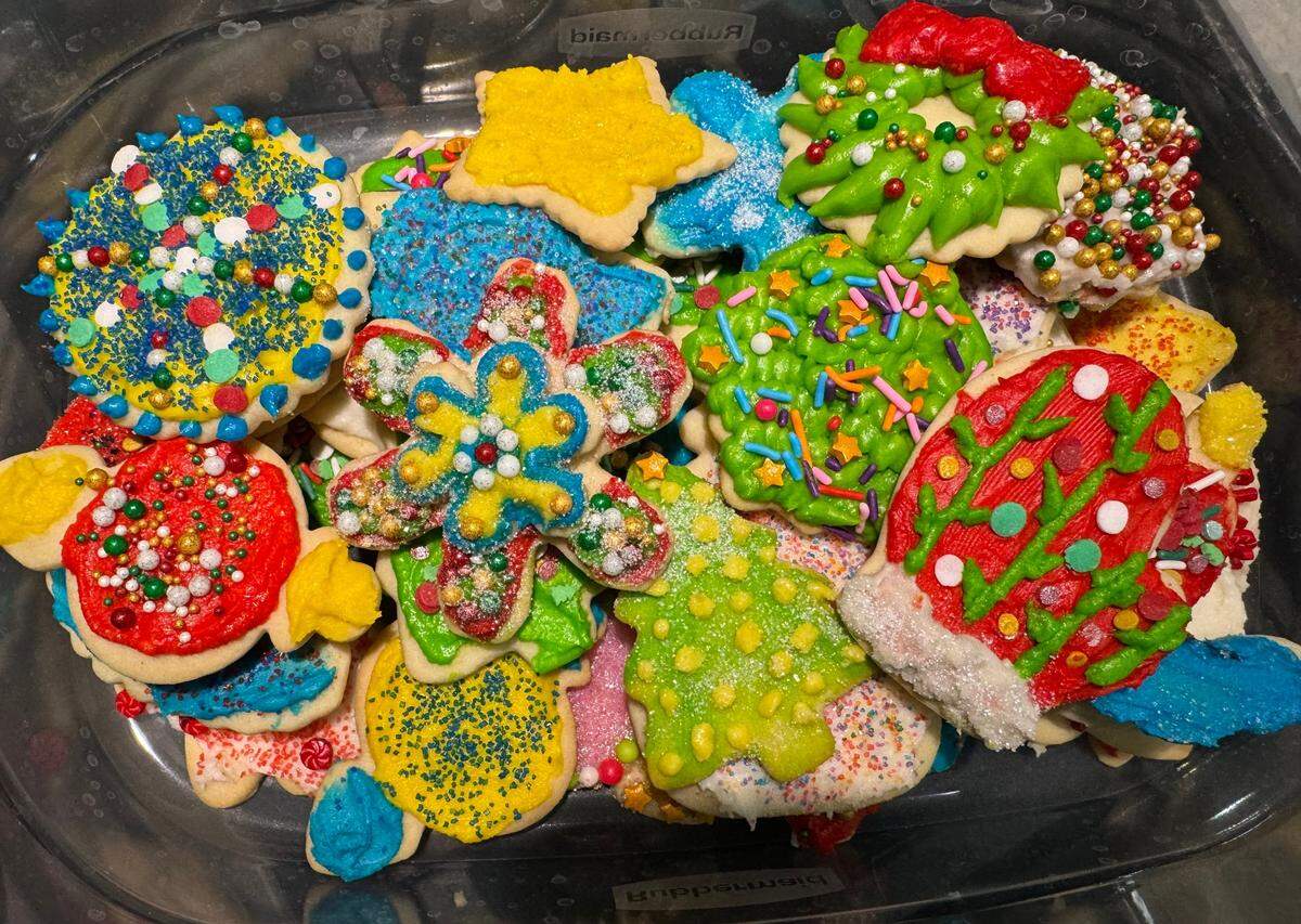 My daughters and their friends are masters at decorating Christmas cookies, which we make every year using my friend Kim’s perfect sugar cookie recipe.
