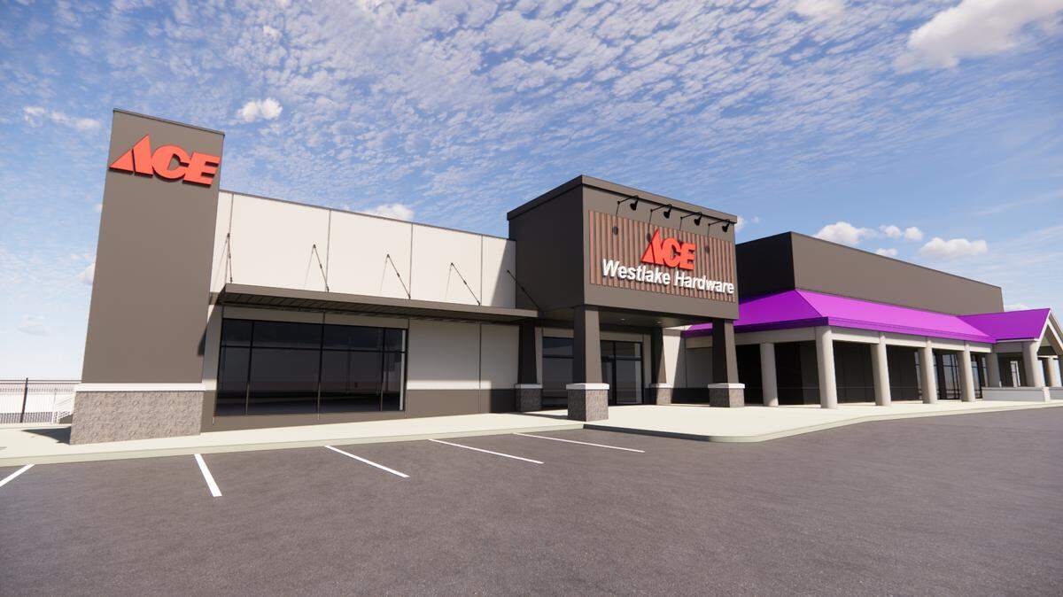 This illustration shows where Westlake Ace Hardware is going to open at 317 N. Rock Road in Derby, which is next to an existing Planet Fitness.