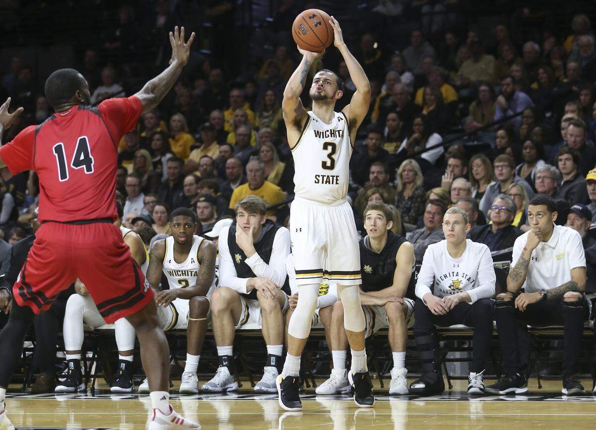 Wichita State guard Ricky Torres hits his first three-pointer against Jacksonville State after going 0-18 to start the season.