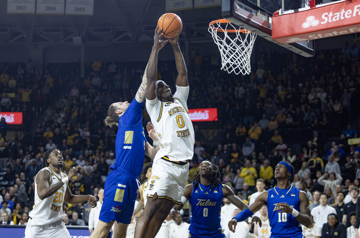 Wichita State’s Karon Boyd tries to pull down a rebound during the second half against Tulsa at Koch Arena on Saturday night.