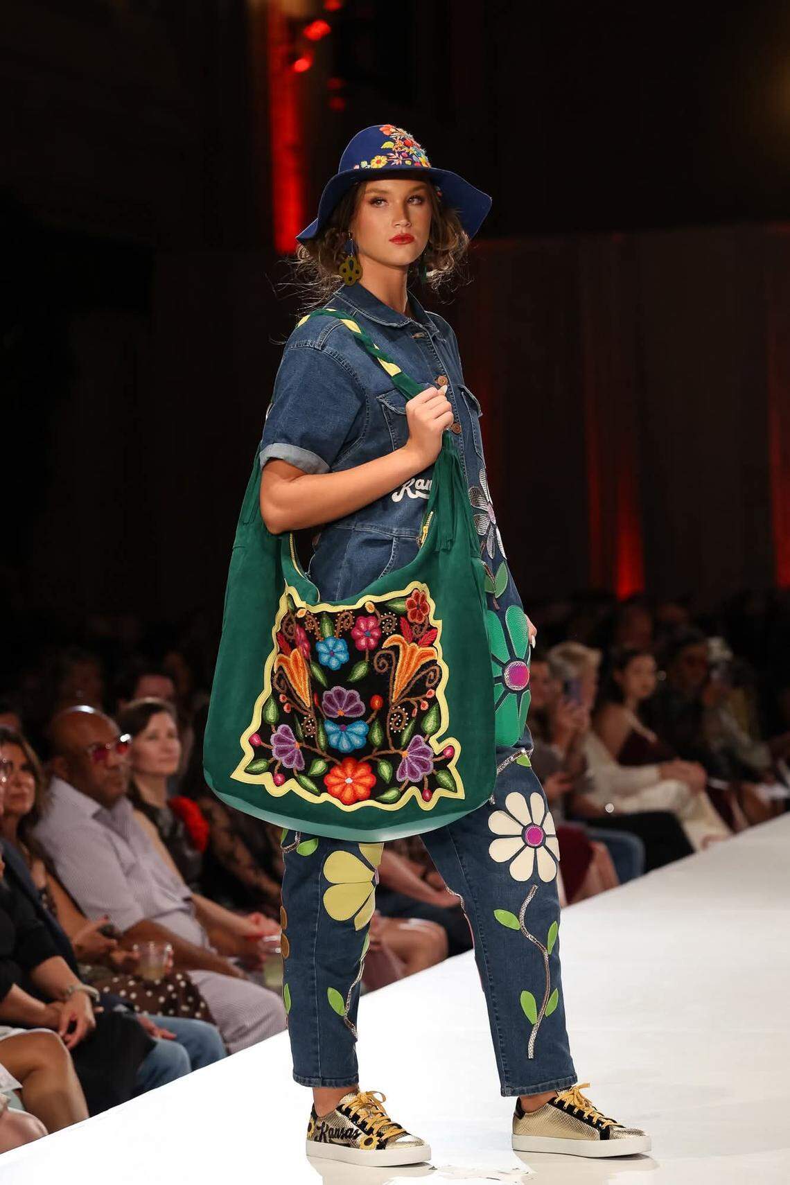 A model shows Wichita designer Aida Stenholm’s work at Kansas City Fashion Week.