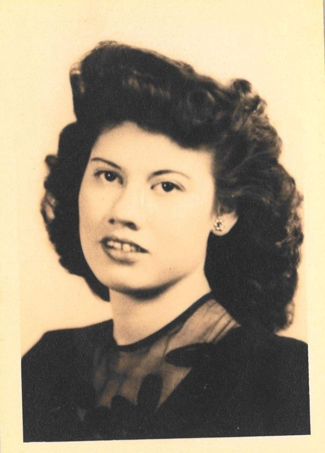A photo of Connie Palacioz at about the time she would have joined Boeing in World War II. There are no pictures of her from the shop floor because photography wasn’t allowed for security reasons.