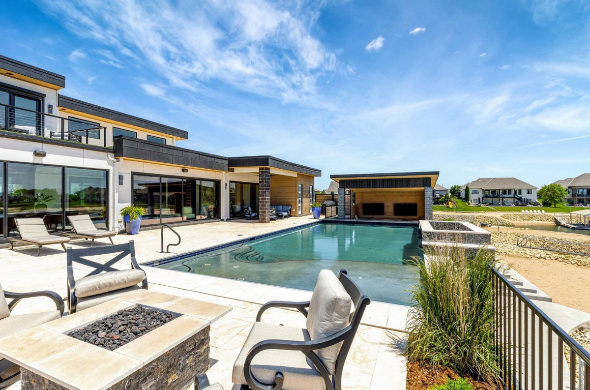 A view of the pool from the waterfront property 4835 W. Brisco in west Wichita.