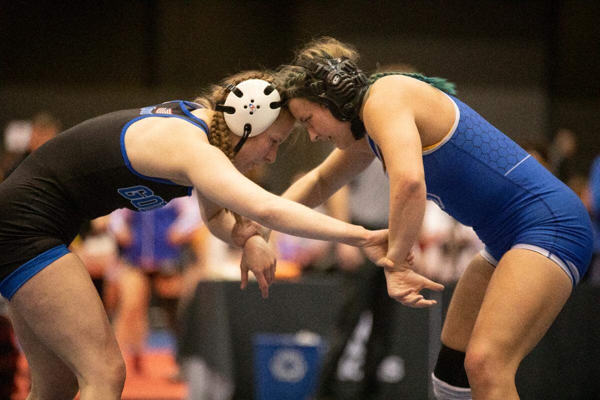Goddard’s Ashlynn Goodwin won her second Class 6-5A state championship at the Kansas high school girls wrestling tournament on Thursday.