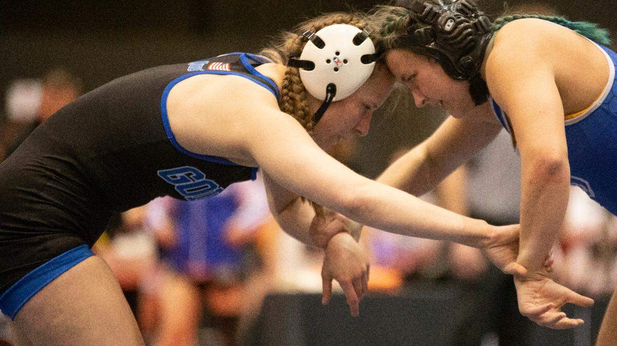 Goddard’s Ashlynn Goodwin won her second Class 6-5A state championship at the Kansas high school girls wrestling tournament on Thursday.