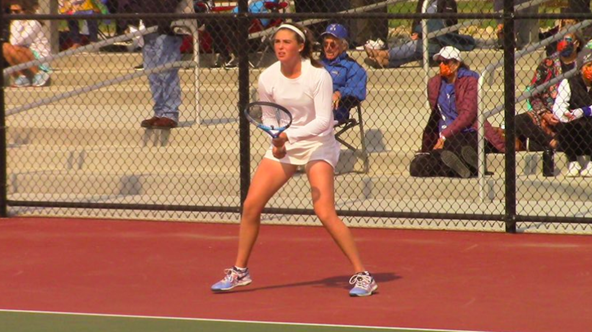 Kapaun Mt. Carmel senior Clara Whitaker became just the fourth individual in Kansas history to win four straight singles state championships on Saturday.